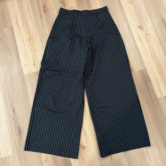 Commense Black White Pinstripe Wide Leg Trousers Size XL - Picture 7 of 7